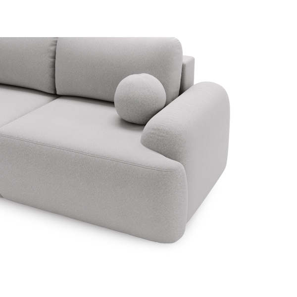 SZARA KANAPA DO SALONU AGAT MEBLE Z TKANINY BOULCE BARANEK - CHARAKTERYSTYCZNE DETALE